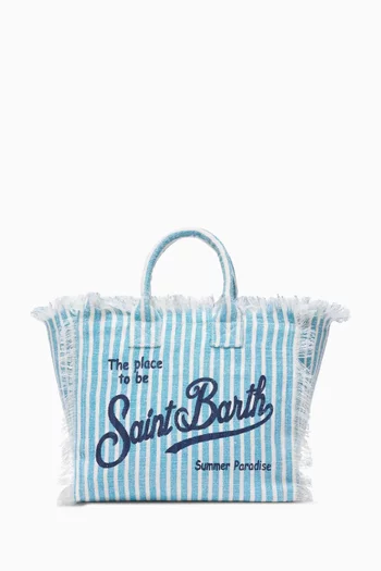 Striped Colette Bag in Linen