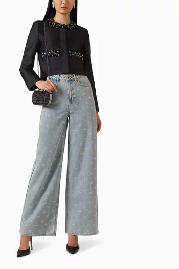 Diamanté-trim Jacket in Taffeta
