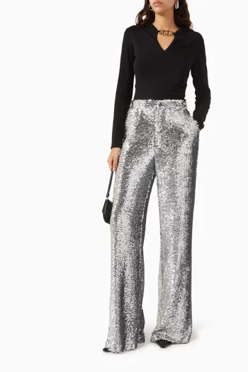 Sequin-embellished Pants