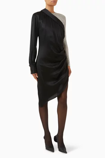 Crystal-embellished Dress in Poplin