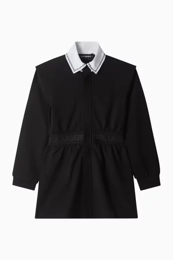 Logo-tape Shirt Dress in Viscose-blend