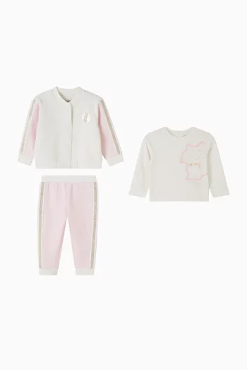 طقم هدايا تي شيرت وكارديغان وبنطال رياضي