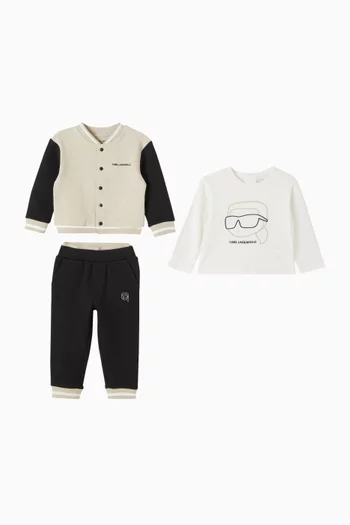 طقم هدايا تي شيرت وكارديغان وبنطال رياضي