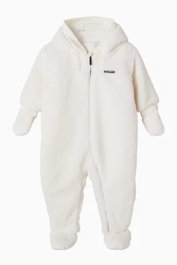 Logo Hooded Pramsuit in Shearling