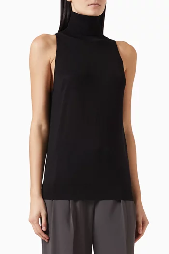 Turtleneck Top in Silk Knit