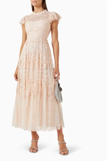 Clover Sequin-embellished Ankle Gown in Tulle
