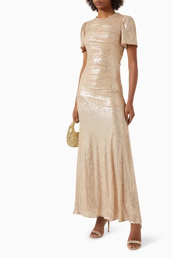 Valentina Sequin-embellished Gown in Mesh
