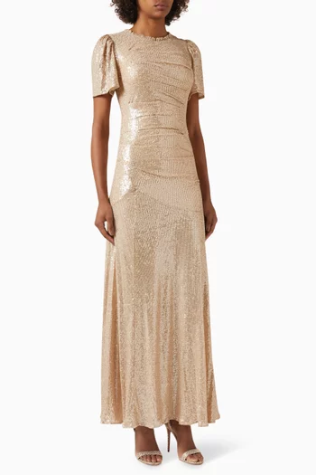 Valentina Sequin-embellished Gown in Mesh