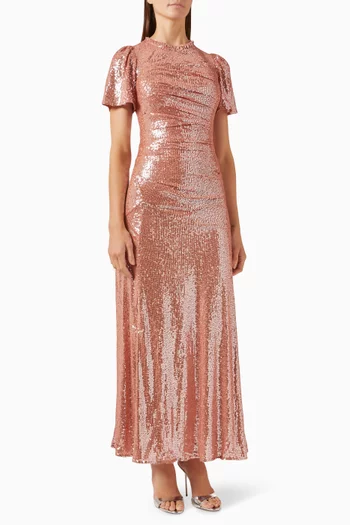 Valentina Sequin-embellished Gown in Mesh