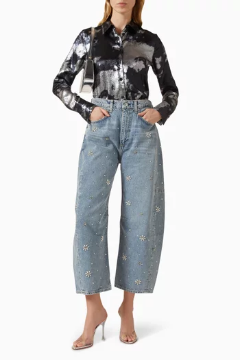 Charlie High-rise Barrel Ankle Jeans in Denim