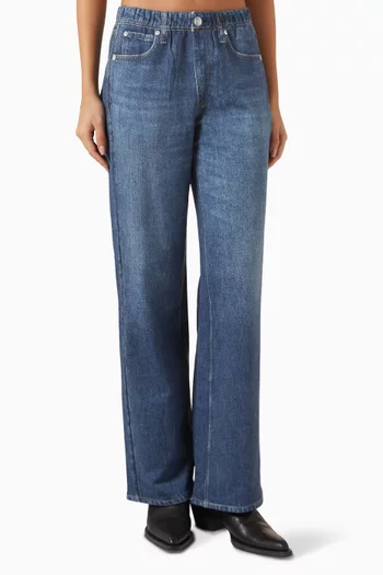 بنطال جينز ميرامار بقصة ساق واسعة قطن تيري