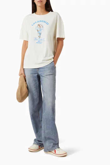 Miramar Wide-leg Jeans in Cotton-terry