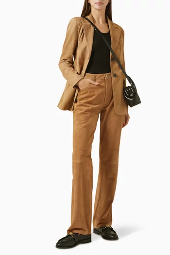 Michela Slim-fit Pants in Suede