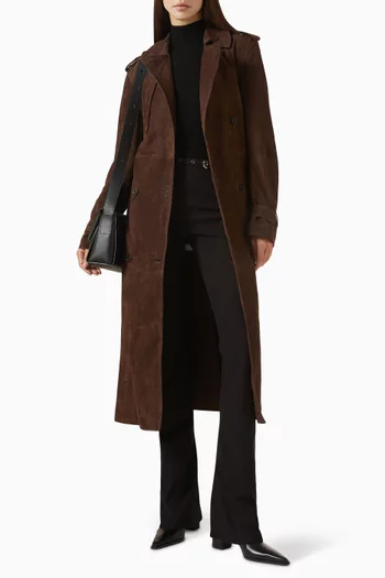 Benedict Trench Coat in Suede
