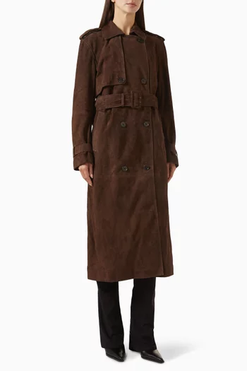 Benedict Trench Coat in Suede