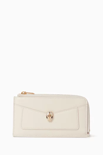 Serpenti Forever Zipped Card Holder in Leather