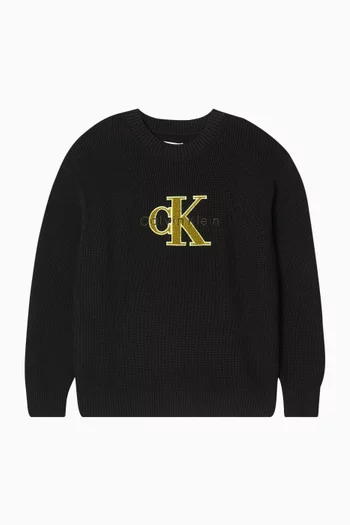 سترة فضفاضة بشعار الماركة نسيج قطن 