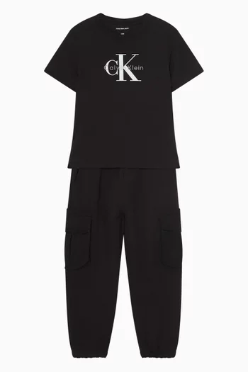 Contrast Pocket Sweatpants in Cotton-fleece