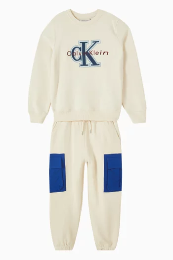 سويت شيرت برقعة شعار الماركة قطن