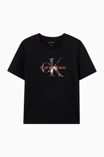 Filled-in Photo Logo T-shirt in Cotton