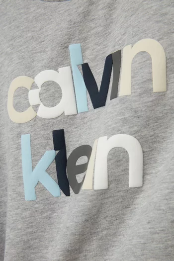 تي شيرت بشعار الماركة قطن جيرسيه مطاطي