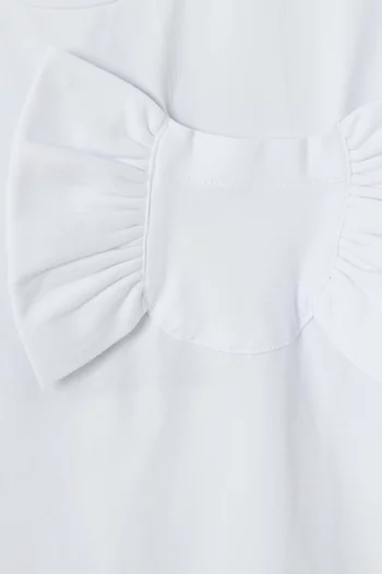 تي شيرت بعقدة بارز قطن وجيرسيه