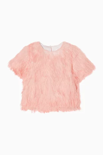 بلوزة بأكمام قصيرة صوف