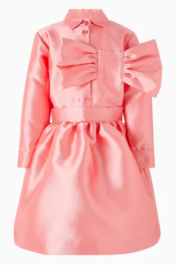 قميص مزين بعقدة ستان 