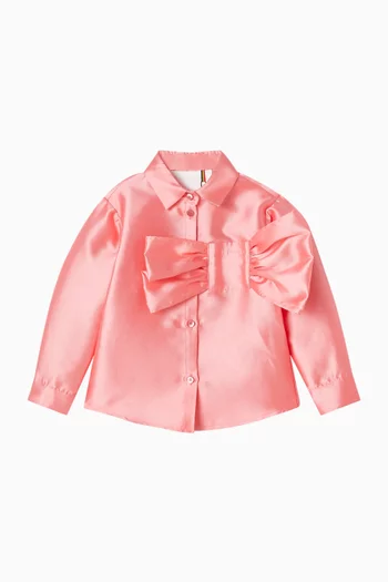 قميص مزين بعقدة ستان 