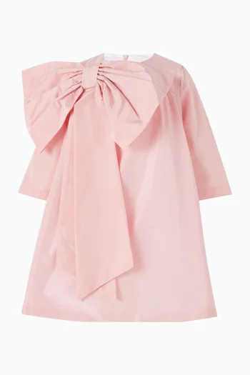 فستان بشكل حرف A وعقدة كبيرة 