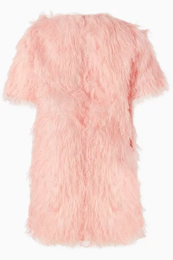 Macro Bow Dress in Feathers