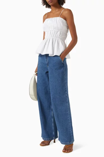 Gathered Top in Pima Cotton