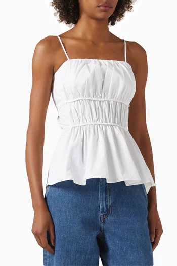 Gathered Top in Pima Cotton