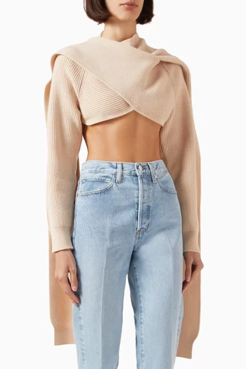 The Scarf Cropped Sweater in Knit