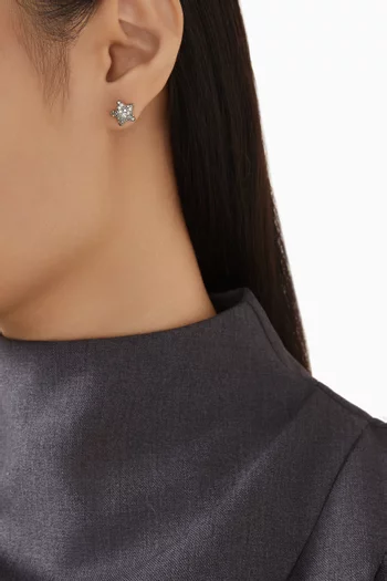 أقراط بتصميم نجوم مرصعة بأحجار بافيه نحاس مطلي