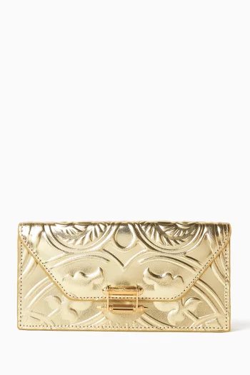 Embossed Pochette in Leather