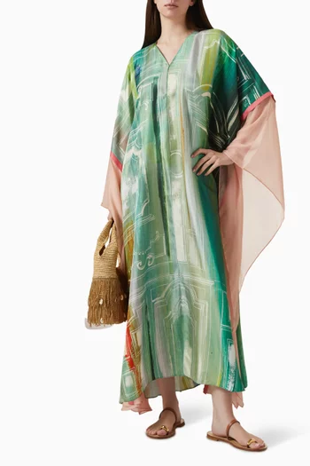 قفطان ألبا مزين بنقشة حرير