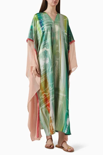 قفطان ألبا مزين بنقشة حرير