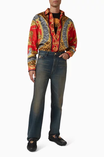 Wild Cats Shirt in Silk Twill