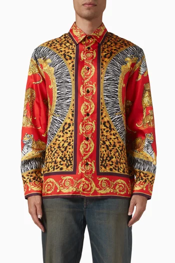 Wild Cats Shirt in Silk Twill