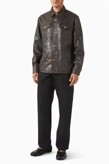 قميص بنمط جاكيت بنقشة باروكية محفورة