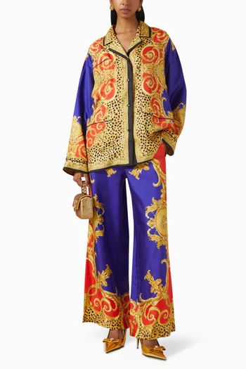 Cheetah Barocco Shirt in Silk Twill