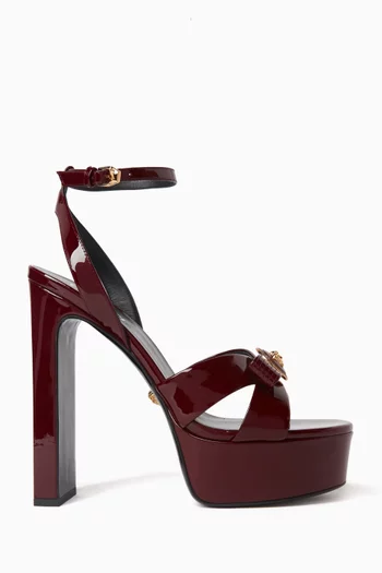 Gianni Ribbon 140 Platform Sandals in Patent Leather