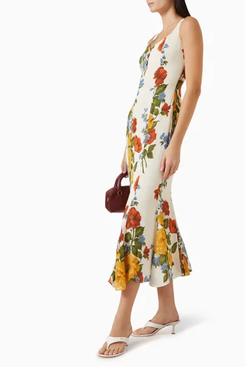 فستان لاين متوسط الطول بنقشة بيزلي جورجيت