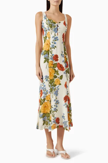 فستان لاين متوسط الطول بنقشة بيزلي جورجيت