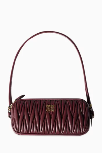 Logo Top-handle Pouch in Matelassé Nappa