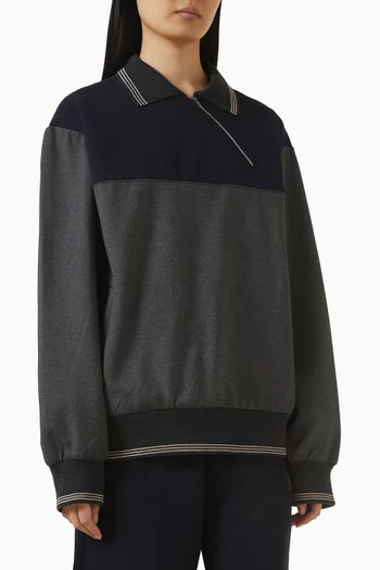 Zip Sweatshirt in Cotton
