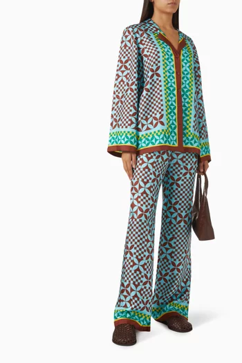 قميص كانتا بنقشة حرير