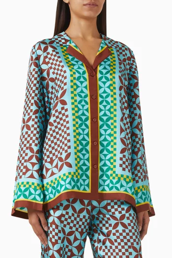 قميص كانتا بنقشة حرير