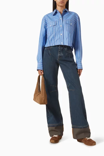 قميص كوكس قصير مخطط قطن